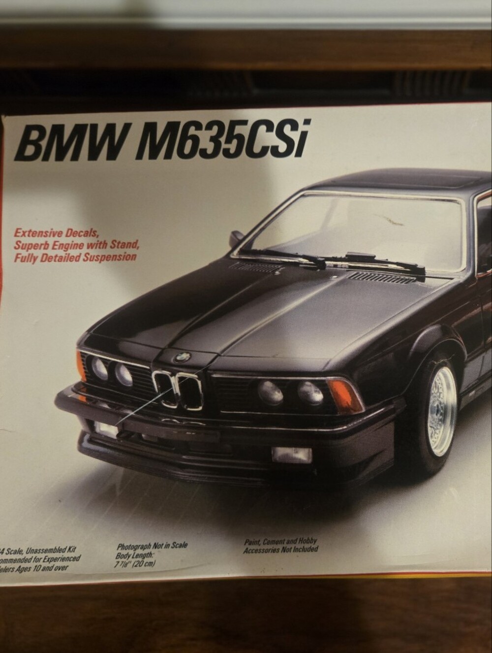 BMW M635CSi Black and Silver Model Car Box